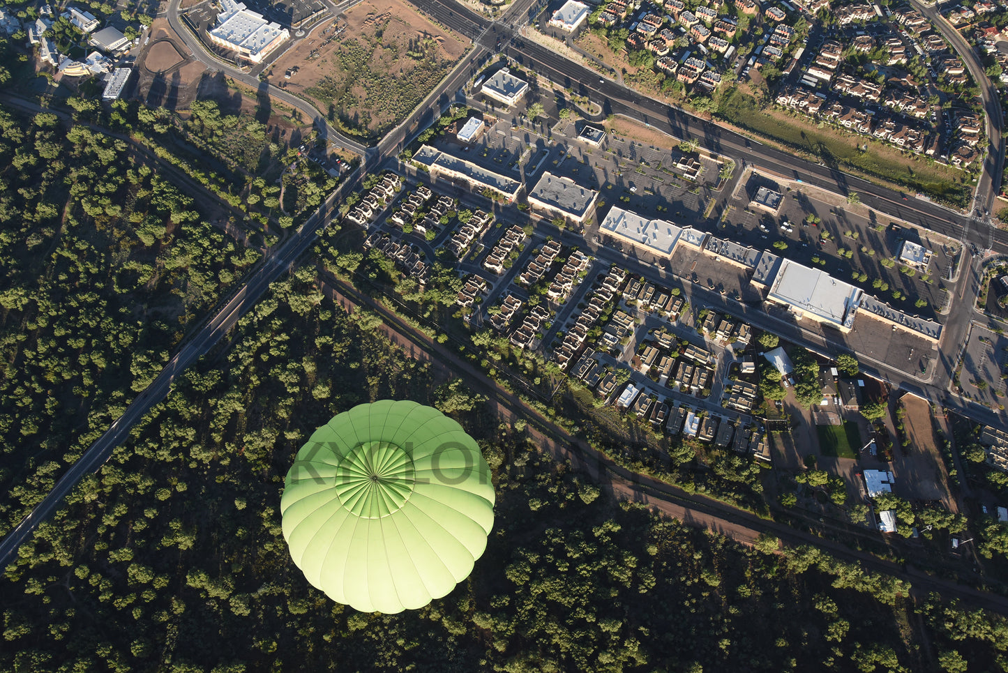 Photo: Green Balloon from above during the Albuquerque Balloon Fiesta