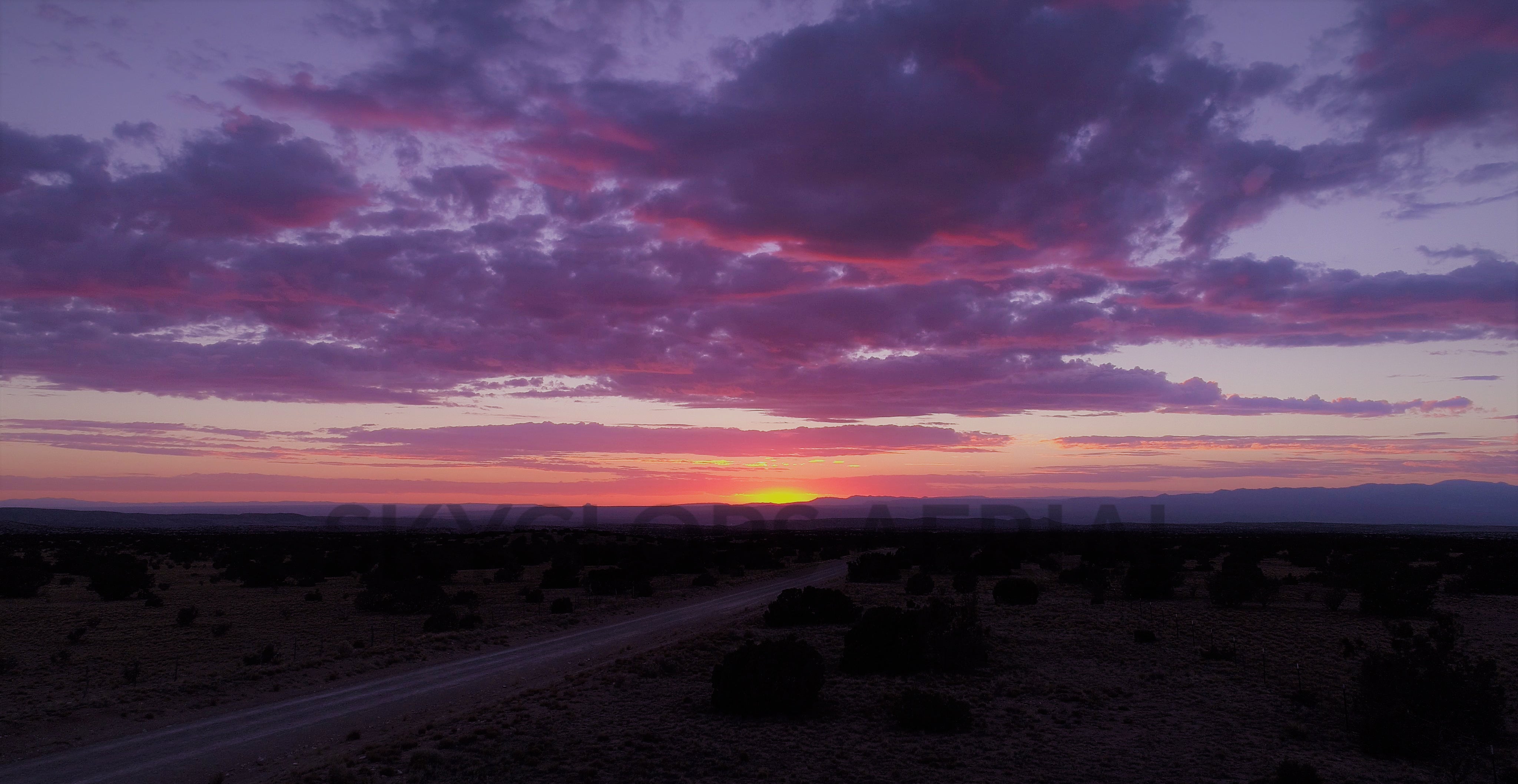 A colorful desert sunset in New Mexico